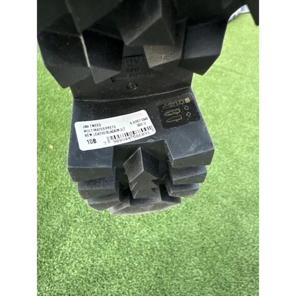 Schutz Jan Tweed Soft Black Leather Bootie Rock Stud Chunky Heel Women Size 10b - Picture 8 of 8